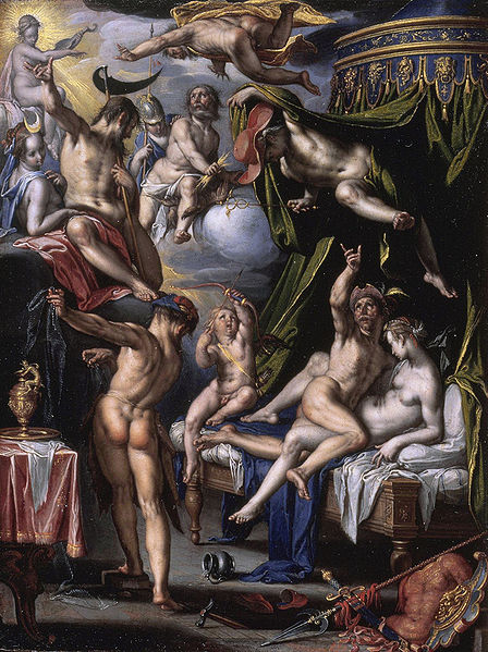 Joachim Wtewael Mars and Venus Surprised by Vulcan